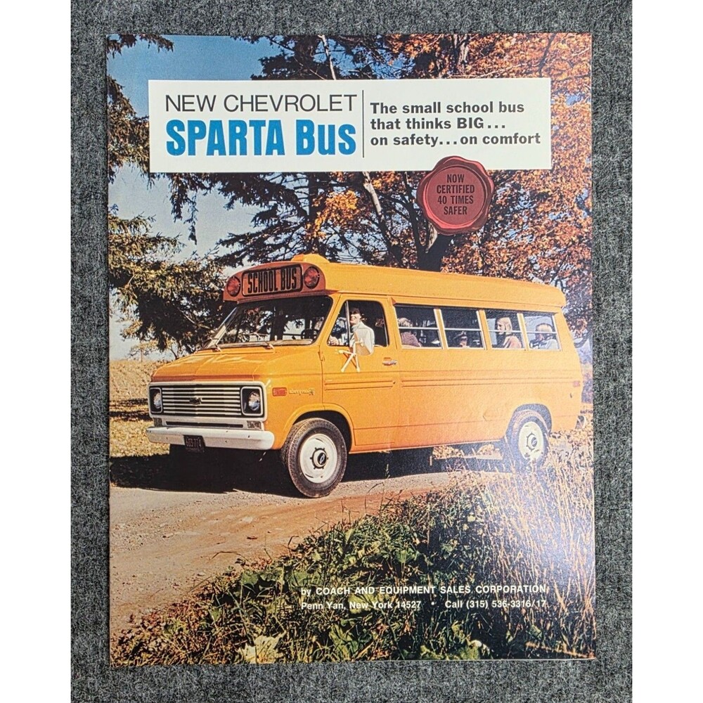 1971 Chevrolet Sparta Bus Dealer Brochure Safety Features And Specs Vtg